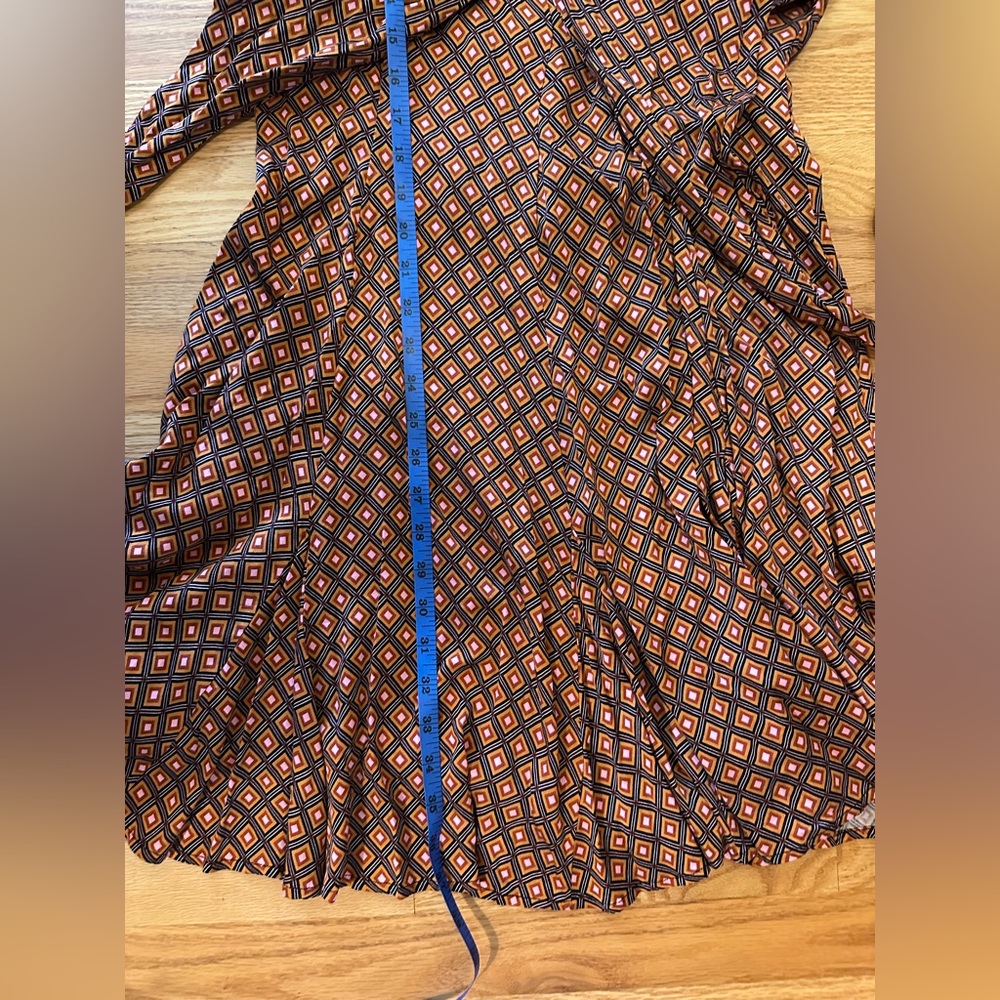Free People Brown Long Sleeve Printed Wrap Mini Dress - Picture 16 of 16